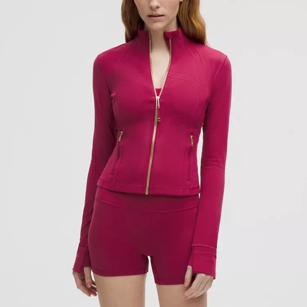 Lululemon Define Cropped Jacket Nulu-Magenta Smoke/Gold-NWT